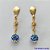BRINCO FOLHEADO A OURO - BANHADO COM 5 MILÉSIMOS + VERNIZ DIAMOND - BRINCO DE PINO COM OLHO GREGO CRISTAL - OURO089 - Imagem 1