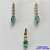 CONJUNTO NO BRUTO PRONTO PARA O BANHO - (CX002711 C037) CONJUNTO (SEM CORRENTE) COM BRINCOS DE PINO E PINGENTES EM MICROS ZIRCÔNIAS CRISTAIS E ZIRCÔNIA VERDE 20MM - COMPOSIÇÃO: LATÃO / ZIRCÔNIA - PESO TOTAL 1,9GR - BRU13313 - Imagem 1