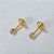BRINCO FOLHEADO A OURO - BANHADO COM 5 MILÉSIMOS + VERNIZ DIAMOND - (BRPJ25) BRINCO DE PINO PARA RECÉM NASCIDO ZIRCÔNIA 2MM - OURO099 - Imagem 2