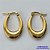 BRINCO EM AÇO INOXIDÁVEL(CX50) - BRINCO ARGOLA EM AÇO INOXIDÁVEL DOURADO 19X28MM - GARANTIA 06 MESES - AÇO1210 - Imagem 1