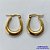 BRINCO EM AÇO INOXIDÁVEL(CX53) - BRINCO ARGOLA EM AÇO INOXIDÁVEL DOURADO 18X23MM - GARANTIA 06 MESES - AÇO1211 - Imagem 1