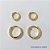 BRINCO FOLHEADO A OURO - BANHADO COM 5 MILÉSIMOS + VERNIZ DIAMOND - (BRD004D) TRIO DE BRINCO DE ARGOLA COM TRAVA (TIPO CARTIER) 13/9MM - OURO106 - Imagem 1