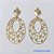BRINCO FOLHEADO A OURO - BANHADO COM 5 MILÉSIMOS + VERNIZ DIAMOND - BRINCO BASE DESENHADA COMPRIDO 27MM - OURO110 - Imagem 1