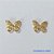 BRINCO FOLHEADO A OURO - BANHADO COM 5 MILÉSIMOS + VERNIZ DIAMOND - (BRJ3225) BRINCO DE PINO BORBOLETA VAZADA 12MM - OURO116 - Imagem 1