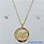 CONJUNTO FOLHEADO A OURO - BANHADO COM 5 MILÉSIMOS + VERNIZ DIAMOND -(CJB643) CONJUNTO  COM CORRENTE VENEZIANA 45CM E BRINCOS DE PINO ZIRCÔNIA 5MM COM PINGENTE DE  CÍRCULO MÃE 30MM - OURO167 - Imagem 1
