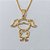 GARGANTILHA FOLHEADA A OURO - BANHADO COM 5 MILÉSIMOS + VERNIZ DIAMOND -(PG336ZD) CORRENTE VENEZIANA 45CM E PINGENTE MENINA LAÇINHO 23MM - FECHO REDONDO - OURO169 - Imagem 2
