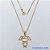 GARGANTILHA FOLHEADA A OURO - BANHADO COM 5 MILÉSIMOS + VERNIZ DIAMOND -(PG336ZD) CORRENTE VENEZIANA 45CM E PINGENTE MENINA LAÇINHO 23MM - FECHO REDONDO - OURO169 - Imagem 1
