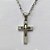 GARGANTILHA EM AÇO INOXIDÁVEL(CX54) - (AÇO012) GARGANTILHA COM PINGENTE CRUCIFIXO DUPLO 29MM - COMPRIMENTO: 50CM - FECHO LAGOSTA - ACO1227 - Imagem 2