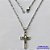 GARGANTILHA EM AÇO INOXIDÁVEL(CX54) - (AÇO012) GARGANTILHA COM PINGENTE CRUCIFIXO DUPLO 29MM - COMPRIMENTO: 50CM - FECHO LAGOSTA - ACO1227 - Imagem 1