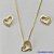 CONJUNTO FOLHEADO A OURO - BANHADO COM 5 MILÉSIMOS + VERNIZ DIAMOND - (CJAC77) CONJUNTO COM CORRENTE VENEZIANA 45CM E PINGENTES CORAÇÃO VAZADOS CRAVEJADOS EM MICROS ZIRCÔNIAS 13MM - FECHO REDONDO - OURO176 - Imagem 1