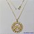 GARGANTILHA FOLHEADA A OURO - BANHADO COM 5 MILÉSIMOS + VERNIZ DIAMOND - (PG370ZD) GARGANTILHA COM CORRENTE VENEZIANA 45CM E PINGENTE MANDALA VAZADO COM MEUS FILHOS AMADOS 34MM - FECHO REDONDO - OURO177 - Imagem 1