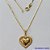 GARGANTILHA FOLHEADA A OURO - BANHADO COM 5 MILÉSIMOS + VERNIZ DIAMOND - (GARG273ZD) GARGANTILHA COM CORRENTE VENEZIANA 45CM E PINGENTE CORAÇÃO 20MM - FECHO REDONDO - OURO179 - Imagem 1