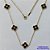 GARGANTILHA EM AÇO INOXIDÁVEL(CX66) - GARGANTILHA EM AÇO INOXIDÁVEL DOURADO COM PINGENTES TIPO VAN CLEEF PRETOS COM ZIRCÔNIA 13MM - TAMANHO: 45CM + EXTENSOR - FECHO LAGOSTA - COMPOSIÇÃO: AÇO INOXIDÁVEL - GARANTIA 06 MESES - AÇO1257 - Imagem 1