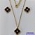 CONJUNTO EM AÇO INOXIDÁVEL(CX55) - CONJUNTO EM AÇO INOXIDÁVEL DOURADO COM PINGENTES TIPO VAN CLEEF PRETO 13MM - TAMANHO: 45CM + EXTENSOR - FECHO LAGOSTA - COMPOSIÇÃO: AÇO INOXIDÁVEL - GARANTIA 06 MESES - AÇO1261 - Imagem 2