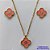 CONJUNTO EM AÇO INOXIDÁVEL(CX77) - CONJUNTO EM AÇO INOXIDÁVEL DOURADO COM PINGENTES TIPO VAN CLEEF ROSA 13MM - TAMANHO: 45CM + EXTENSOR - FECHO LAGOSTA - COMPOSIÇÃO: AÇO INOXIDÁVEL - GARANTIA 06 MESES - AÇO1262 - Imagem 1