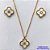 CONJUNTO EM AÇO INOXIDÁVEL(CX55) - CONJUNTO EM AÇO INOXIDÁVEL DOURADO COM PINGENTES TIPO VAN CLEEF MADRE PÉROLA 13MM - TAMANHO: 45CM + EXTENSOR - FECHO LAGOSTA - COMPOSIÇÃO: AÇO INOXIDÁVEL - GARANTIA 06 MESES - AÇO1264 - Imagem 1