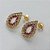 BRINCO FOLHEADO A OURO - BANHADO COM 5 MILÉSIMOS + VERNIZ DIAMOND - BRINCO DE PINO ESTILO GOTA VAZADA CRAVEJADA EM MICROS ZIRCÔNIAS CRISTAIS E ROSAS 13X17MM OURO121 - Imagem 2