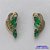 BRINCO NO BRUTO PRONTO PARA O BANHO(CX80) - (BX001870 C129) BRINCO COM DETALHES VAZADOS CRAVEJADOS EM MICROS ZIRCÔNIAS CRISTAIS E VERDES 9X18MM - PESO TOTAL 2GR - BRU13399 - Imagem 1
