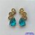 BRINCO NO BRUTO PRONTO PARA O BANHO(CX69) - (BX000936 C296) BRINCO CRAVEJADOS COM MICROS  ZIRCÔNIAS CRISTAIS E PEDRA ZIRCÔNIA AZUL 8X20MM - PESO TOTAL 2,8GR - BRU13401 - Imagem 1