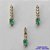 CONJUNTO NO BRUTO PRONTO PARA O BANHO(CX61) - (CX002711 C037) CONJUNTO "SEM CORRENTE" COM BRINCOS E PINGENTE COM DETALHES ZIRCÔNIAS CRISTAIS E VERDE 4X20MM - PESO TOTAL 1,8GR - BRU13405 - Imagem 1