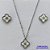 CONJUNTO EM AÇO INOXIDÁVEL(CX80) - GARGANTILHA E BRINCOS COM PINGENTES TIPO VAN CLEEF MADRE PÉROLA 13MM - COMPRIMENTO: 40CM + EXTENSOR - FECHO LAGOSTA - AÇO1291 - Imagem 1