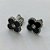 CONJUNTO EM AÇO INOXIDÁVEL(CX77) - GARGANTILHA E BRINCOS COM PINGENTES TIPO VAN CLEEF PRETO 13MM - COMPRIMENTO: 40CM + EXTENSOR - FECHO LAGOSTA - AÇO1292 - Imagem 2