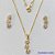 CONJUNTO FOLHEADO A OURO - BANHADO COM 5 MILÉSIMOS + VERNIZ DIAMOND - (CJA757) CONJUNTO COM CORRENTE VENEZIANA 45CM E PINGENTES COM PEDRAS EM ZIRCÔNIAS CRISTAIS 6X20MM - FECHO REDONDO - OURO185 - Imagem 1