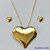 CONJUNTO FOLHEADO A OURO - BANHADO COM 5 MILÉSIMOS + VERNIZ DIAMOND - (CJA814) CONJUNTO COM CORRENTE VENEZIANA 45CM E PINGENTE CORAÇÃO LISO 37X40MM - FECHO REDONDO - OURO188 - Imagem 1