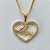 CONJUNTO FOLHEADO A OURO - BANHADO COM 5 MILÉSIMOS + VERNIZ DIAMOND - (CJB715) CONJUNTO COM CORRENTE VENEZIANA 45CM E PINGENTE CORAÇÃO VAZADO CRAVEJADO EM MICROS ZIRCÔNIAS 11X14MM - FECHO REDONDO - OURO189 - Imagem 2