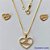 CONJUNTO FOLHEADO A OURO - BANHADO COM 5 MILÉSIMOS + VERNIZ DIAMOND - (CJB715) CONJUNTO COM CORRENTE VENEZIANA 45CM E PINGENTE CORAÇÃO VAZADO CRAVEJADO EM MICROS ZIRCÔNIAS 11X14MM - FECHO REDONDO - OURO189 - Imagem 1