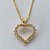 CONJUNTO FOLHEADO A OURO - BANHADO COM 5 MILÉSIMOS + VERNIZ DIAMOND - (CJA617) CONJUNTO COM CORRENTE VENEZIANA 45CM E PINGENTES CORAÇÃO VAZADO CRAVEJADO EM MICROS ZIRCÔNIAS 15x16MM - FECHO REDONDO - OURO191 - Imagem 2