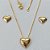 CONJUNTO FOLHEADO A OURO - BANHADO COM 5 MILÉSIMOS + VERNIZ DIAMOND - (CJB670) CONJUNTO COM CORRENTE VENEZIANA 45CM E PINGENTES CORAÇÕES LISOS 15MM - FECHO REDONDO - OURO194 - Imagem 1