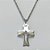 GARGANTILHA EM AÇO INOXIDÁVEL(CX67) - (BCOL032) CORRENTE ELO PORTUGÛES 50CM COM PINGENTE CRUCIFIXO CURVO VAZADO 21X33MM - FECHO LAGOSTA - AÇO1305 - Imagem 2