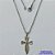 GARGANTILHA EM AÇO INOXIDÁVEL (CX102)- (AÇO12) CORRENTE 50CM COM PINGENTE CRUCIFIXO 17X28MM- FECHO LAGOSTA - AÇO1308 - Imagem 1