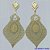BRINCO FOLHEADO A OURO - BANHADO COM 5 MILÉSIMOS + VERNIZ DIAMOND - BRINCO DE PINO ESTILO FOLHA DETALHES VAZADOS  44X98MM - OURO209 - Imagem 1