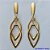 BRINCO FOLHEADO A OURO - BANHADO COM 5 MILÉSIMOS + VERNIZ DIAMOND - BRINCO DE PINO COM FOLHAS VAZADAS E PEDRA EM ZIRCÔNIA 17X75MM - OURO210 - Imagem 1