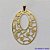 PINGENTE FOLHEADO A OURO - BANHADO COM 5 MILÉSIMOS + VERNIZ DIAMOND - PINGENTE OVAL VAZADO COM ESTRELAS 27X40MM - OURO213 - Imagem 1