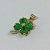 PINGENTE FOLHEADO A OURO - BANHADO COM 5 MILÉSIMOS + VERNIZ DIAMOND - PINGENTE TREVO QUATRO FOLHAS COM PEDRAS EM ZIRCÔNIAS VERDES 12X18MM - OURO215 - Imagem 2