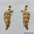 BRINCO FOLHEADO A OURO - BANHADO COM 5 MILÉSIMOS + VERNIZ DIAMOND - BRINCO DE PINO COM PINGENTE FOLHA COM ZIRCÔNIAS CRISTAIS 12X36MM - OURO218 - Imagem 1