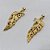 BRINCO FOLHEADO A OURO - BANHADO COM 5 MILÉSIMOS + VERNIZ DIAMOND - BRINCO DE PINO COM PINGENTE FOLHA COM ZIRCÔNIAS NEGRAS 12X36MM - OURO219 - Imagem 2