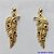 BRINCO FOLHEADO A OURO - BANHADO COM 5 MILÉSIMOS + VERNIZ DIAMOND - BRINCO DE PINO COM PINGENTE FOLHA COM ZIRCÔNIAS NEGRAS 12X36MM - OURO219 - Imagem 1