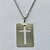 GARGANTILHA EM AÇO INOXIDÁVEL(CX80) - (BCOL033) CORRENTE ELO PORTUGUÊS 50CM (E1320) COM PINGENTE RETANGULAR CRUCIFIXO VAZADO 20X30MM - FECHO LAGOSTA - AÇO1367 - Imagem 2