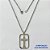 GARGANTILHA EM AÇO INOXIDÁVEL (CX80)- (BCOL033) CORRENTE ELO PORTUGUÊS 50CM (E1322) COM PINGENTE RETANGULAR CRUCIFIXO VAZADO 18X29MM - FECHO LAGOSTA - AÇO1368 - Imagem 1