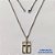 GARGANTILHA EM AÇO INOXIDÁVEL (CX80)- (BCOL033) CORRENTE ELO PORTUGUÊS 50CM (E1287) COM PINGENTE RETANGULAR CRUCIFIXO VAZADO 14X20MM - FECHO LAGOSTA - AÇO1370 - Imagem 1