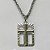 GARGANTILHA EM AÇO INOXIDÁVEL (CX80)- (BCOL033) CORRENTE ELO PORTUGUÊS 50CM (E1287) COM PINGENTE RETANGULAR CRUCIFIXO VAZADO 14X20MM - FECHO LAGOSTA - AÇO1370 - Imagem 2
