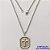GARGANTILHA EM AÇO INOXIDÁVEL (CX83)- (BCOL033) CORRENTE ELO PORTUGUÊS 50CM (E1263) COM PINGENTE RETANGULAR CRUCIFIXO 18X25MM - FECHO LAGOSTA - AÇO1372 - Imagem 1