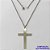 GARGANTILHA EM AÇO INOXIDÁVEL (CX83) (BCOL033)- CORRENTE ELO PORTUGUÊS 50CM  COM PINGENTE CRUCIFIXO (E1309) 24X41MM - FECHO LAGOSTA - AÇO1375 - Imagem 1