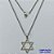 GARGANTILHA EM AÇO INOXIDÁVEL(CX85) - GARGANTILHA COM PINGENTE ESTRELA DE DAVI 19MM - TAMANHO: 45CM - COMPOSIÇÃO: AÇO INOXIDÁVEL - AÇO1399 - Imagem 1