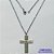 GARGANTILHA EM AÇO INOXIDÁVEL- (CX85) CORRENTE (07) 50CM (E1265) COM PINGENTE CRUCIFIXO 22x34MM - FECHO LAGOSTA - AÇO1403 - Imagem 1
