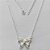 GARGANTILHA FOLHEADO A PRATA COM 50 MILÉSIMOS + VERNIZ DIAMOND - GARGANTILHA CORRENTE CADEADO 42CM LAÇO COM MICRO ZIRCÔNIAS 20MM - PRA025 - Imagem 1